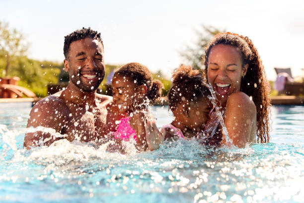 Families enjoying summer